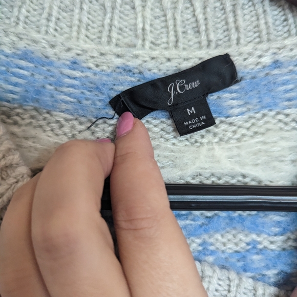 J.Crew Jeweled Embellished Fair Isle Crewneck Sweater - Sz M - Picture 2 of 7